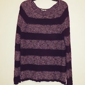 Mudd Purple Striped Knitted Sweater